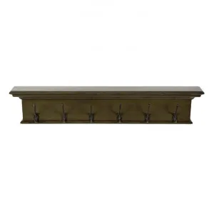 Halifax Mahogany Timber Coat Rack, 100cm, Distressed Green by Novasolo, a Wall Shelves & Hooks for sale on Style Sourcebook