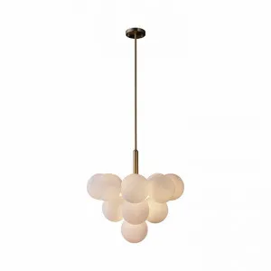 Omo Glass Ball Cluster Pendant Light, Large, Brass / Opal by Laputa Lighting, a Pendant Lighting for sale on Style Sourcebook