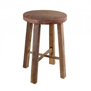 Bella Recycled Timber Round Table Stool, Natural by Raine & Humble, a Bar Stools for sale on Style Sourcebook