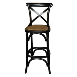 Boen Timber Cross Back Bar Stool, Black by Montego, a Bar Stools for sale on Style Sourcebook