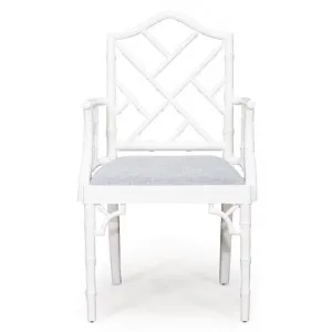 Wichita Mahogany Timber Dining Armchair, White by Ambience Interiors, a Dining Chairs for sale on Style Sourcebook