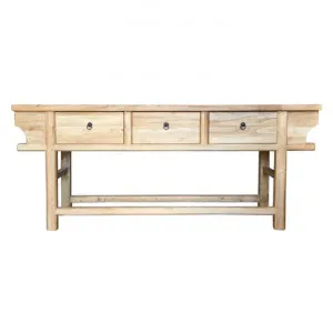 Wanli Reclaimed Elm Timber Oriental Hall Table, 200cm by Montego, a Console Table for sale on Style Sourcebook