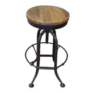 Burkel Iron Industrial Adjustable Bar Stool,  Black by Montego, a Bar Stools for sale on Style Sourcebook