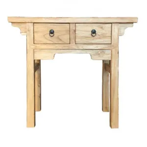 Wanli Reclaimed Elm Timber Oriental Hall Table, 90cm by Montego, a Console Table for sale on Style Sourcebook