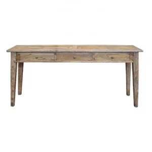 Auberge Parquetry Reclaimed Elm Timber Hall Table, 180cm by Montego, a Console Table for sale on Style Sourcebook