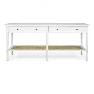 Saman Timber & Rattan Console Table, 185cm, White by Ambience Interiors, a Console Table for sale on Style Sourcebook