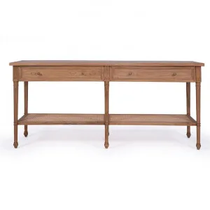 Saman Timber & Rattan Console Table, 185cm, Weathered Oak by Ambience Interiors, a Console Table for sale on Style Sourcebook