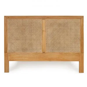 Saman Timber & Rattan Bed Headboard, Queen, Weathered Oak by Ambience Interiors, a Bed Heads for sale on Style Sourcebook