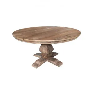 Broussey Reclaimed Elm Timber Round Pedestal Dining Table, 180cm by Montego, a Dining Tables for sale on Style Sourcebook