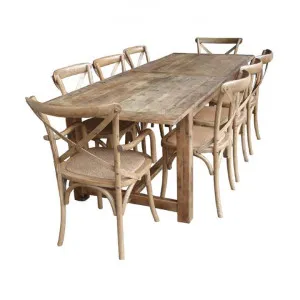 Barcas Rustic Timber Farmhouse Dining Table (Table Only), 240cm by Montego, a Dining Tables for sale on Style Sourcebook