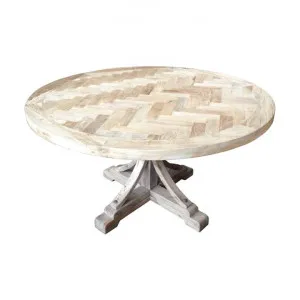 Brussels Reclaimed Elm Timber Round Dining Table, 120cm, Natural by Montego, a Dining Tables for sale on Style Sourcebook