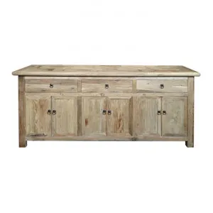 Leclerc Reclaimed Elm Timber 6 Door 3 Drawer Sideboard, 200cm, Natural by Montego, a Sideboards, Buffets & Trolleys for sale on Style Sourcebook