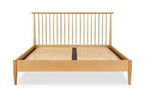 Erikson Spindle King Scandinavian Bed Frame, Oak, by Lounge Lovers by Lounge Lovers, a Beds & Bed Frames for sale on Style Sourcebook