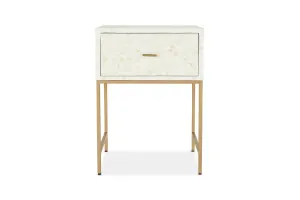 Roma Bone Inlay Classic Bedside Table, Beige, by Lounge Lovers by Lounge Lovers, a Bedside Tables for sale on Style Sourcebook