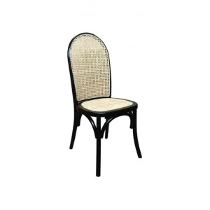 Luant Timber & Rattan Dining Chair, Black by Montego, a Dining Chairs for sale on Style Sourcebook