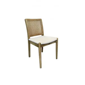 Evron Timber & Rattan Dining Chair, Fabric Seat, Natural by Montego, a Dining Chairs for sale on Style Sourcebook