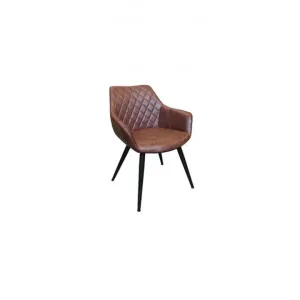 Bretagne Faux Leather Dining Armchair, Brown by Montego, a Dining Chairs for sale on Style Sourcebook