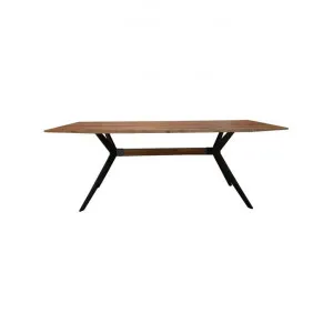 Kerleo Timber & Iron Dining Table, 200cm, Antique Oak by Montego, a Dining Tables for sale on Style Sourcebook