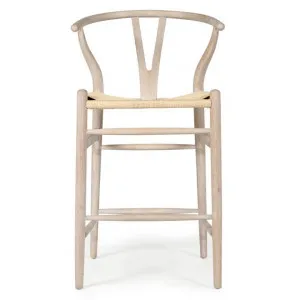 Hanx Replica Hans Wegner Wishbone Counter Stool, White Wash / Latte by Ambience Interiors, a Bar Stools for sale on Style Sourcebook