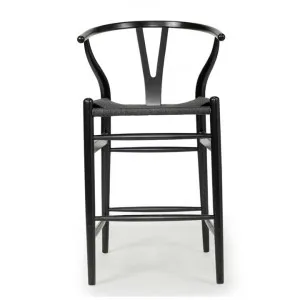 Hanx Replica Hans Wegner Wishbone Counter Stool, Black by Ambience Interiors, a Bar Stools for sale on Style Sourcebook