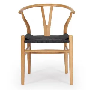 Hanx Replica Hans Wegner Wishbone Chair, Natural / Black by Ambience Interiors, a Dining Chairs for sale on Style Sourcebook