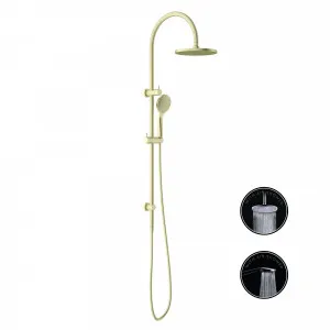 Nero Opal Air Combination Twin Shower Set Brushed Gold, NR251905bBG by NERO, a Shower Screens & Enclosures for sale on Style Sourcebook