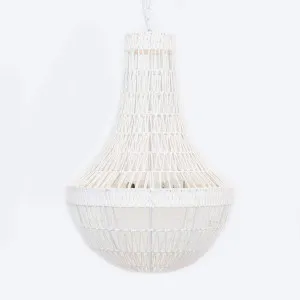 White Rope Empire Pendant Chandelier - Como by Ivory & Deene, a Pendant Lighting for sale on Style Sourcebook