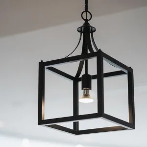 Hampton Style Lantern Pendant Light - Langham Black by Ivory & Deene, a Pendant Lighting for sale on Style Sourcebook