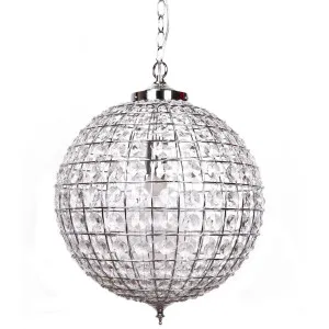 Casablanca Crystal Pendant Chandelier - Chrome by Ivory & Deene, a Pendant Lighting for sale on Style Sourcebook