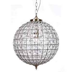 Casablanca Crystal Pendant Chandelier - Brass by Ivory & Deene, a Pendant Lighting for sale on Style Sourcebook