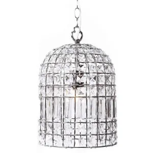 Whitney Dome Glass Crystal Chandelier - Chrome by Ivory & Deene, a Pendant Lighting for sale on Style Sourcebook