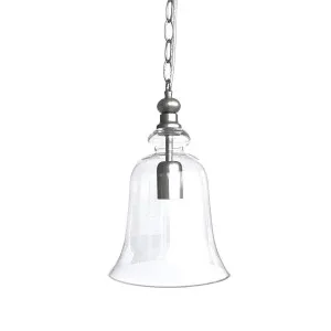 Gracie Glass Bell Shape Pendant Light - Matt Silver by Ivory & Deene, a Pendant Lighting for sale on Style Sourcebook