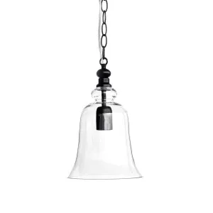 Gracie Glass Bell Shape Pendant Light - Black by Ivory & Deene, a Pendant Lighting for sale on Style Sourcebook