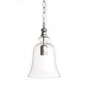 Gracie Glass Bell Shape Pendant Light - Polished Chrome by Ivory & Deene, a Pendant Lighting for sale on Style Sourcebook