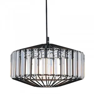 Butler Crystal Pendant Light - Black by Ivory & Deene, a Pendant Lighting for sale on Style Sourcebook