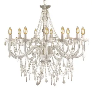 Cassie Chandelier 12 Light - White Acrylic by Ivory & Deene, a Chandeliers for sale on Style Sourcebook