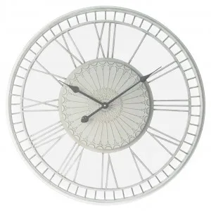 Large Metal Wall Clock - Tuscany - Distressed Cream by Ivory & Deene, a Living for sale on Style Sourcebook