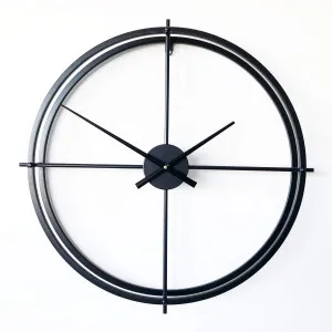 Large Metal Wall Clock - Lincoln Black by Ivory & Deene, a Living for sale on Style Sourcebook