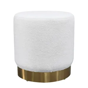 Boucle Ottoman Stool - Gold Base - 40cm by Ivory & Deene, a Ottomans for sale on Style Sourcebook