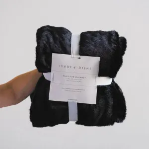Luxury Faux Fur Throw Blanket - Black Fox by Ivory & Deene, a Blankets & Throws for sale on Style Sourcebook