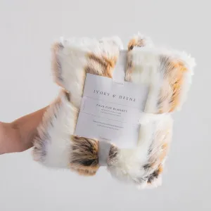 Luxury Earth Tones Faux Fur Throw Blanket - Minky by Ivory & Deene, a Blankets & Throws for sale on Style Sourcebook