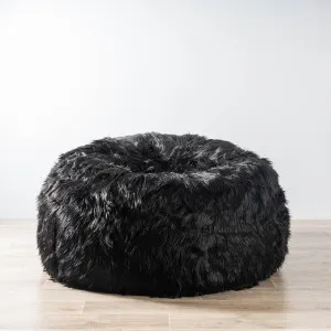 Lush Fur Bean Bag - Black by Ivory & Deene, a Bean Bags for sale on Style Sourcebook