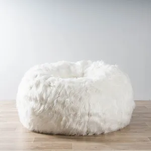 Lush Fur Bean Bag - White by Ivory & Deene, a Bean Bags for sale on Style Sourcebook