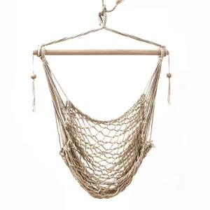 Salvador Macrame Hanging Hammock Chair - Natural by Ivory & Deene, a Hammocks for sale on Style Sourcebook