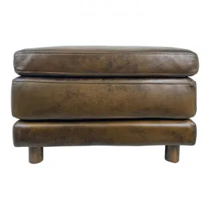 Johnston Leather Ottoman / Footstool, Latte by Chateau Legende, a Ottomans for sale on Style Sourcebook