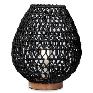 Capri Woven Paper Table Lamp, Medium, Black by Casa Sano, a Table & Bedside Lamps for sale on Style Sourcebook