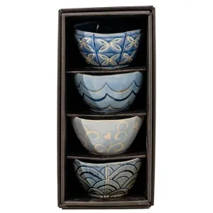 Fubado 4 Piece Ceramic Oriental Bowl Set by Casa Uno, a Bowls for sale on Style Sourcebook