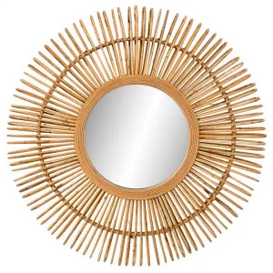 Royena Rattan Round Wall Mirror, 70cm by Casa Sano, a Mirrors for sale on Style Sourcebook