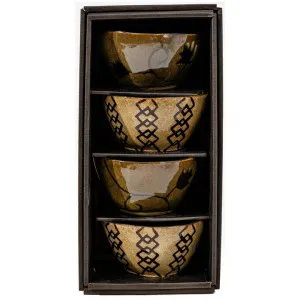Kikuya 4 Piece Ceramic Oriental Bowl Set by Casa Uno, a Bowls for sale on Style Sourcebook