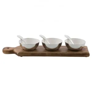 Pinda 7 Piece Mango Wood & Aluminium Condiment Bowl Set by Casa Uno, a Bowls for sale on Style Sourcebook